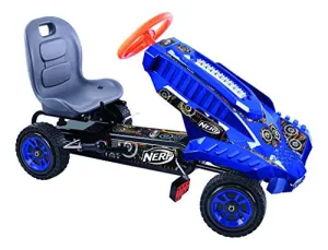 Hauck: Nerf Striker, Go Kart, Ride on, Colors Blue and Orange, Easy to Use Handbrake for Optimal Control, Adjustable Bucket Seat, For Ages 4 and up