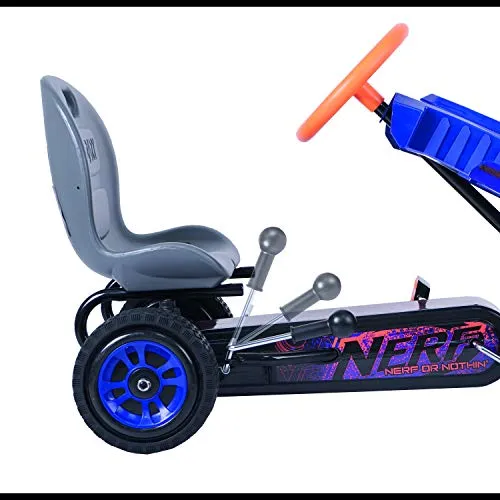 Hauck: Nerf Striker, Go Kart, Ride on, Colors Blue and Orange, Easy to Use Handbrake for Optimal Control, Adjustable Bucket Seat, For Ages 4 and up