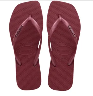 HAVAIANAS Slim Square logo pop up sandal-Amaranth
