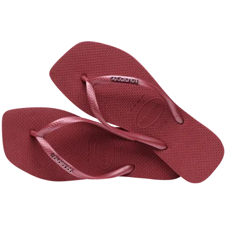 HAVAIANAS Slim Square logo pop up sandal-Amaranth
