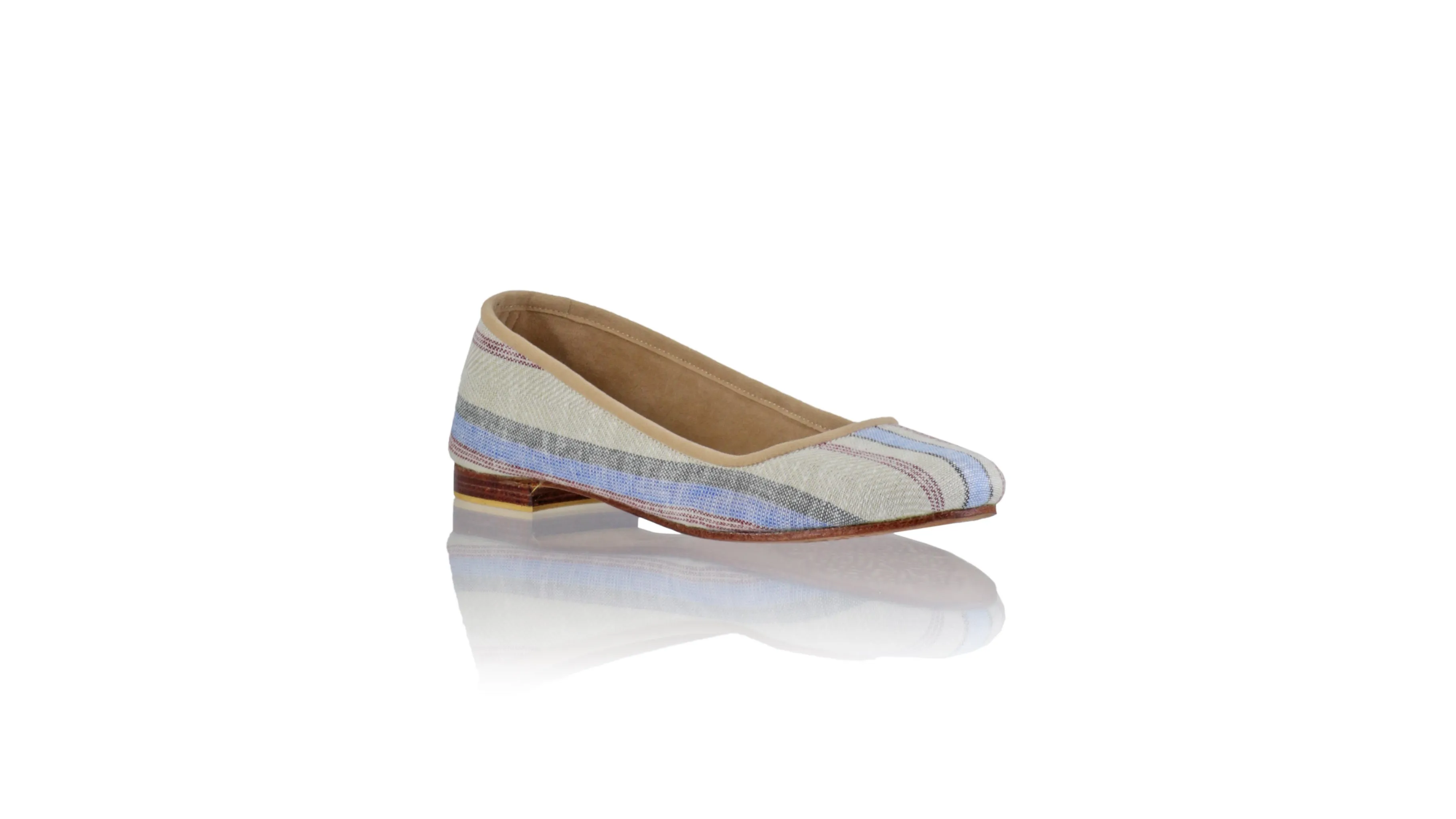 Kate 20mm Ballet - White & Blue Line linen