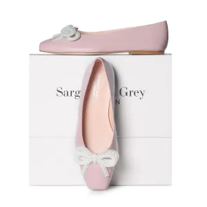 Kelly Wide Width Ballet Flats - Pink Leather