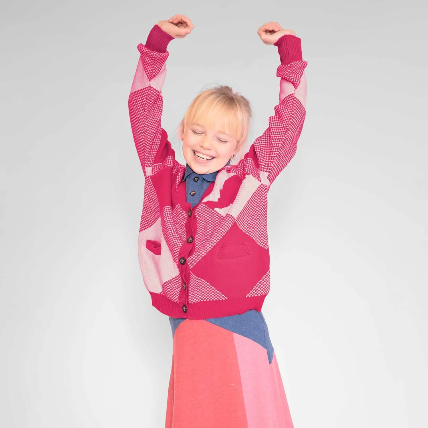 Kindervest in Roze en Wit