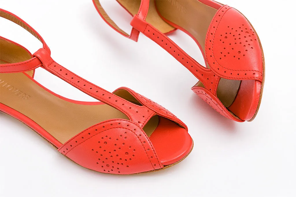 LAKI Coral Flat T-Strap