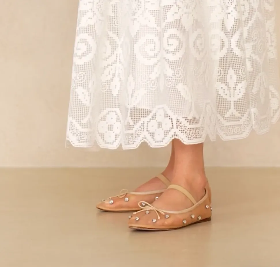 Loeffler Randall Leonie Soft Ballet Flat Caramel/Clear
