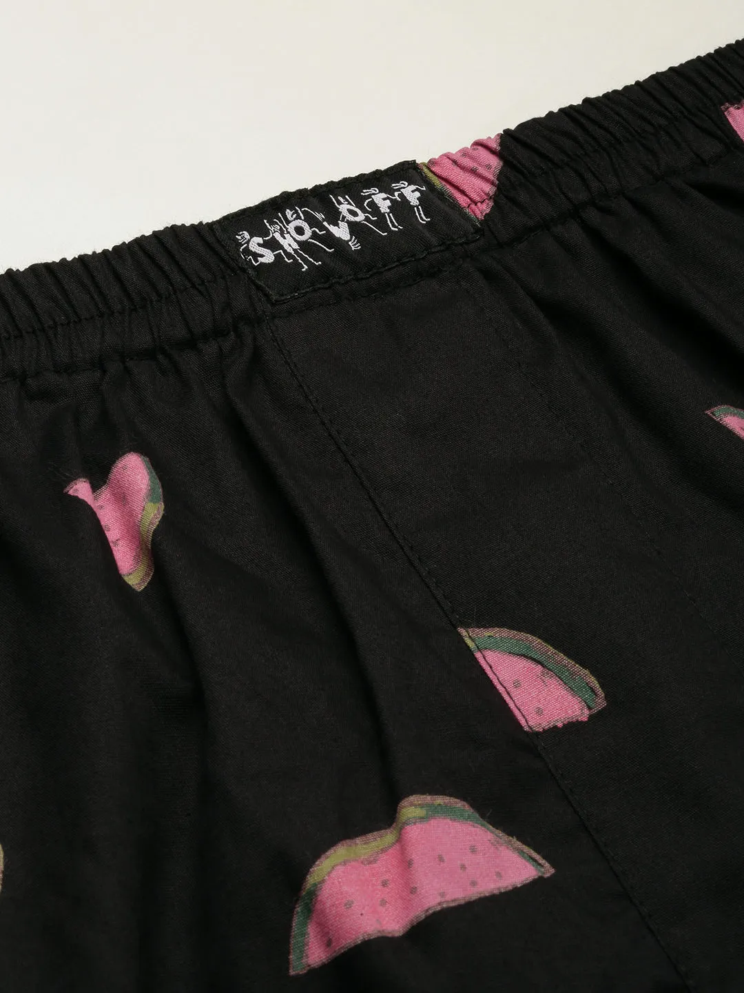 Men Black Slim Fit Conversational Printed Cotton Boxer