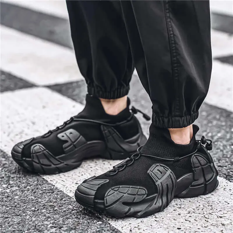 Men's Breathable Mesh Sneakers with Wavy Sole