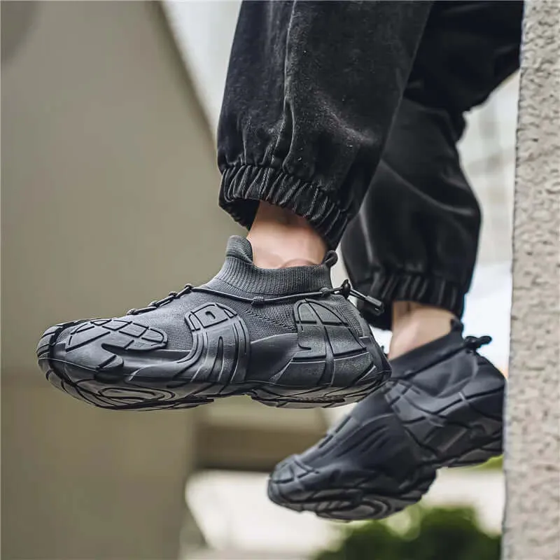 Men's Breathable Mesh Sneakers with Wavy Sole