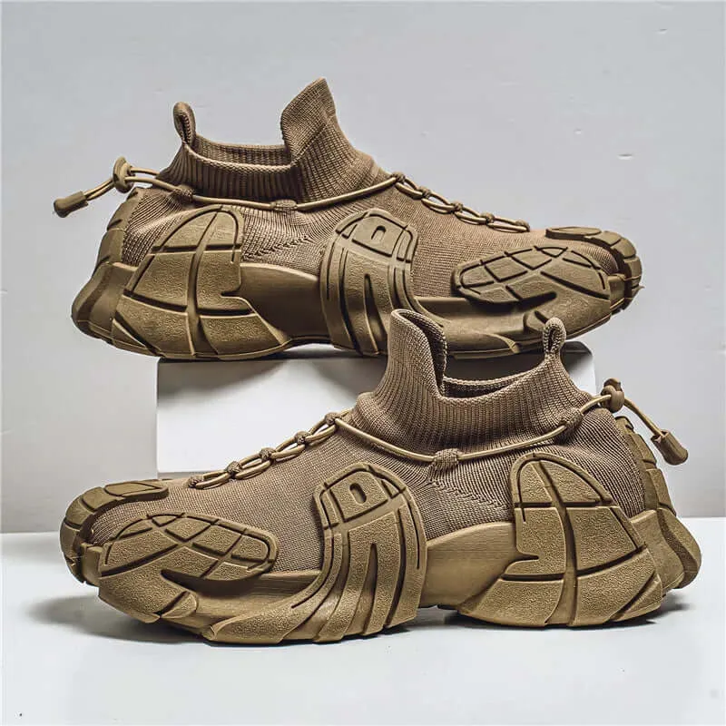 Men's Breathable Mesh Sneakers with Wavy Sole