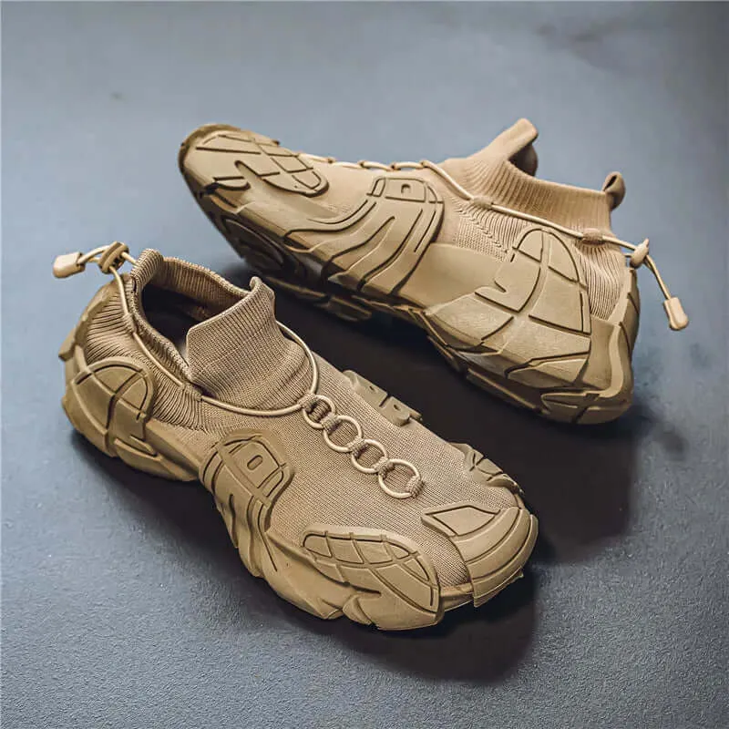 Men's Breathable Mesh Sneakers with Wavy Sole