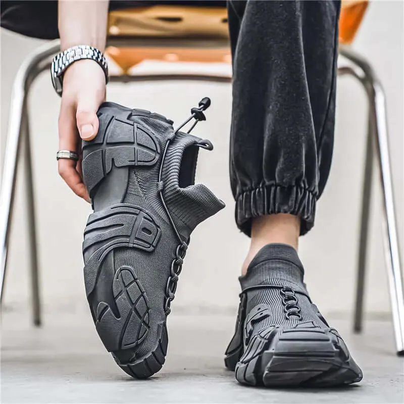 Men's Breathable Mesh Sneakers with Wavy Sole