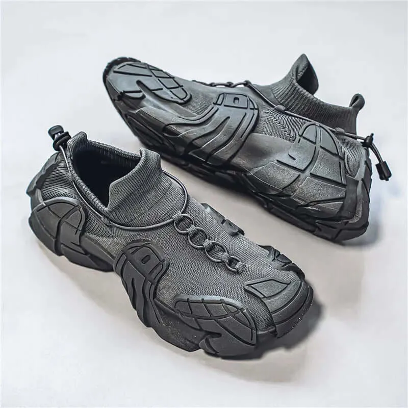 Men's Breathable Mesh Sneakers with Wavy Sole