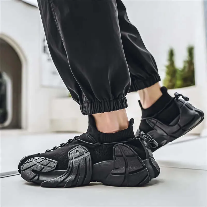 Men's Breathable Mesh Sneakers with Wavy Sole