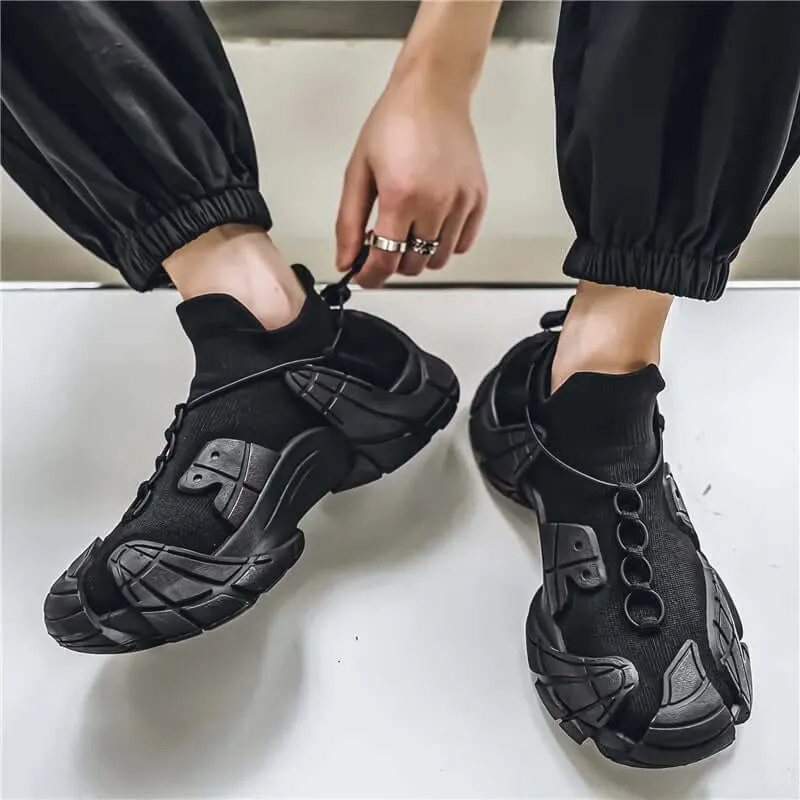 Men's Breathable Mesh Sneakers with Wavy Sole
