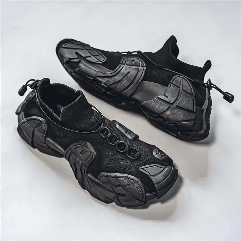 Men's Breathable Mesh Sneakers with Wavy Sole