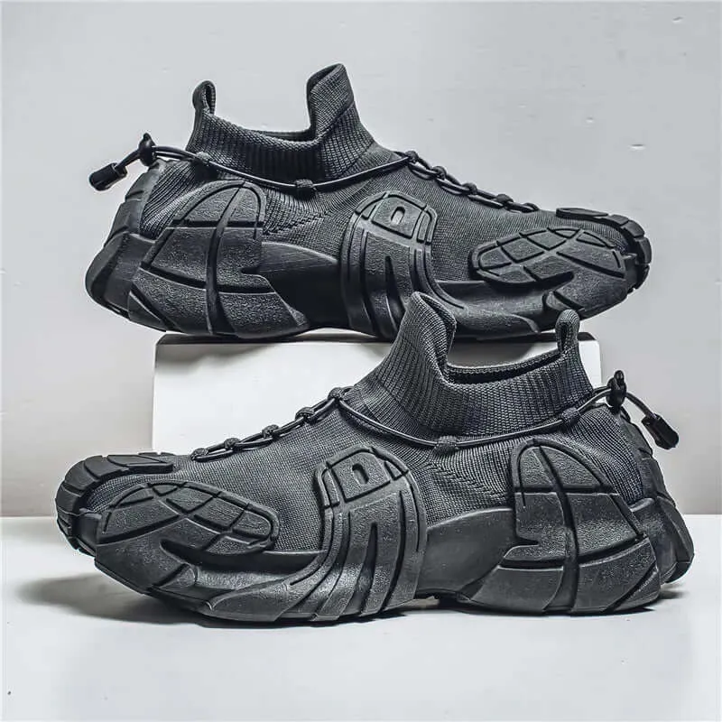 Men's Breathable Mesh Sneakers with Wavy Sole