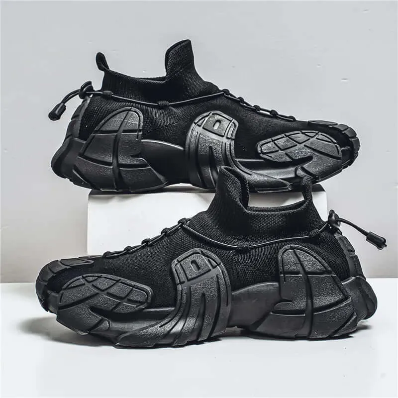 Men's Breathable Mesh Sneakers with Wavy Sole