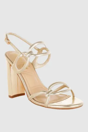 Metallic Cut Out Chain Sandals