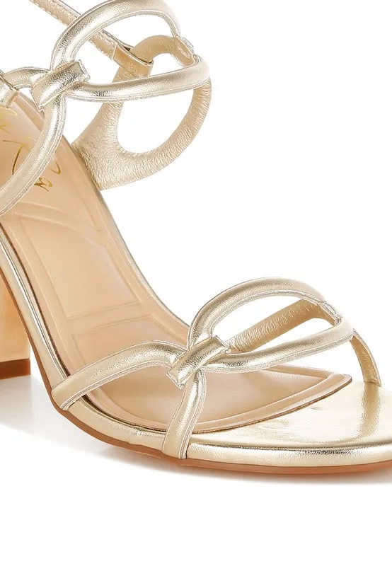 Metallic Cut Out Chain Sandals