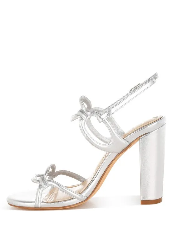 Metallic Cut Out Chain Sandals