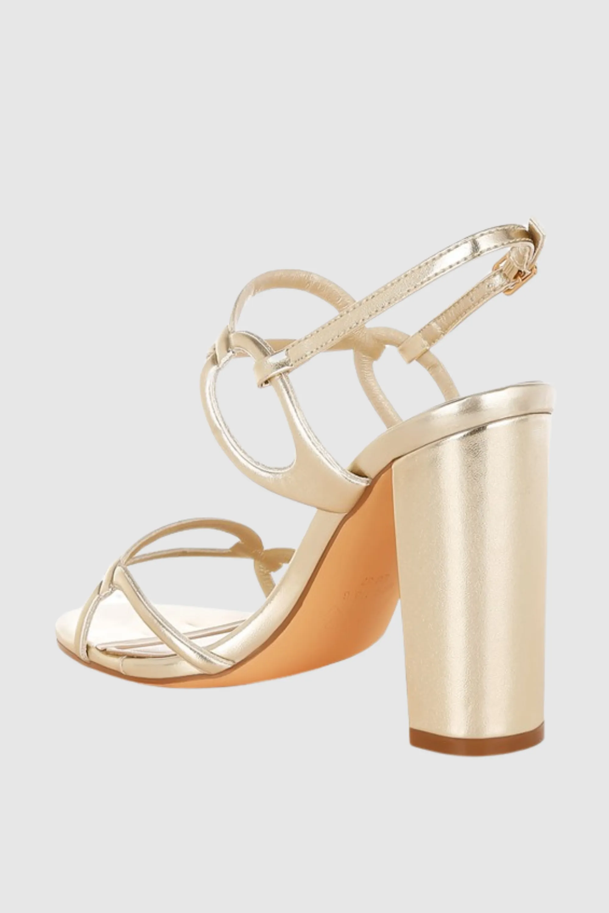 Metallic Cut Out Chain Sandals