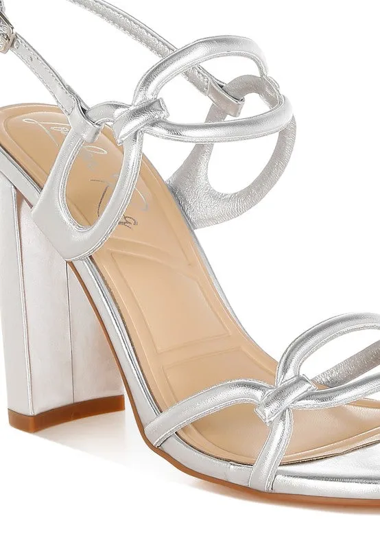 Metallic Cut Out Chain Sandals