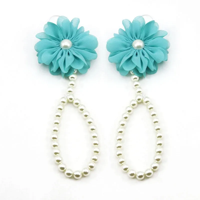 Newborn Baby Girls Flower Pearl Foot Accessories