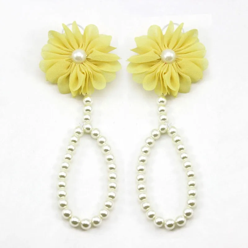 Newborn Baby Girls Flower Pearl Foot Accessories