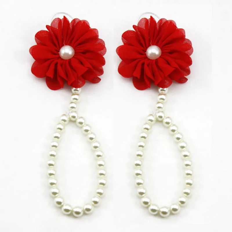 Newborn Baby Girls Flower Pearl Foot Accessories