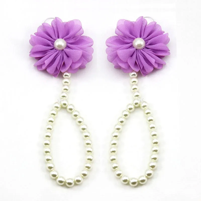 Newborn Baby Girls Flower Pearl Foot Accessories