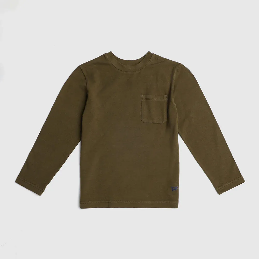 Pedal Kidswear Organic Olive Shirt with Pocket