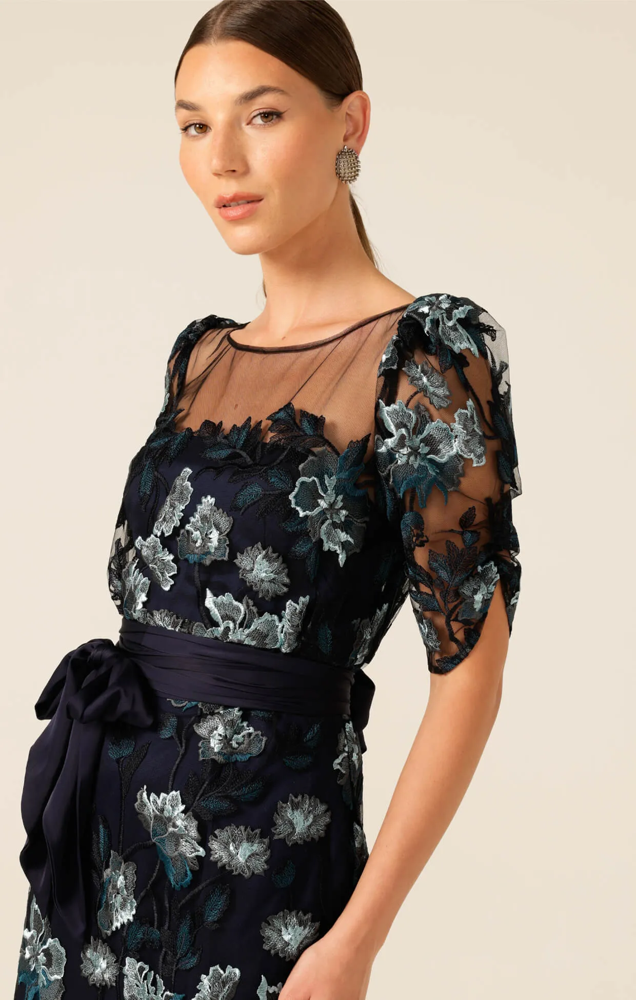 Portal Palace Dress - Black Teal Aqua Lace