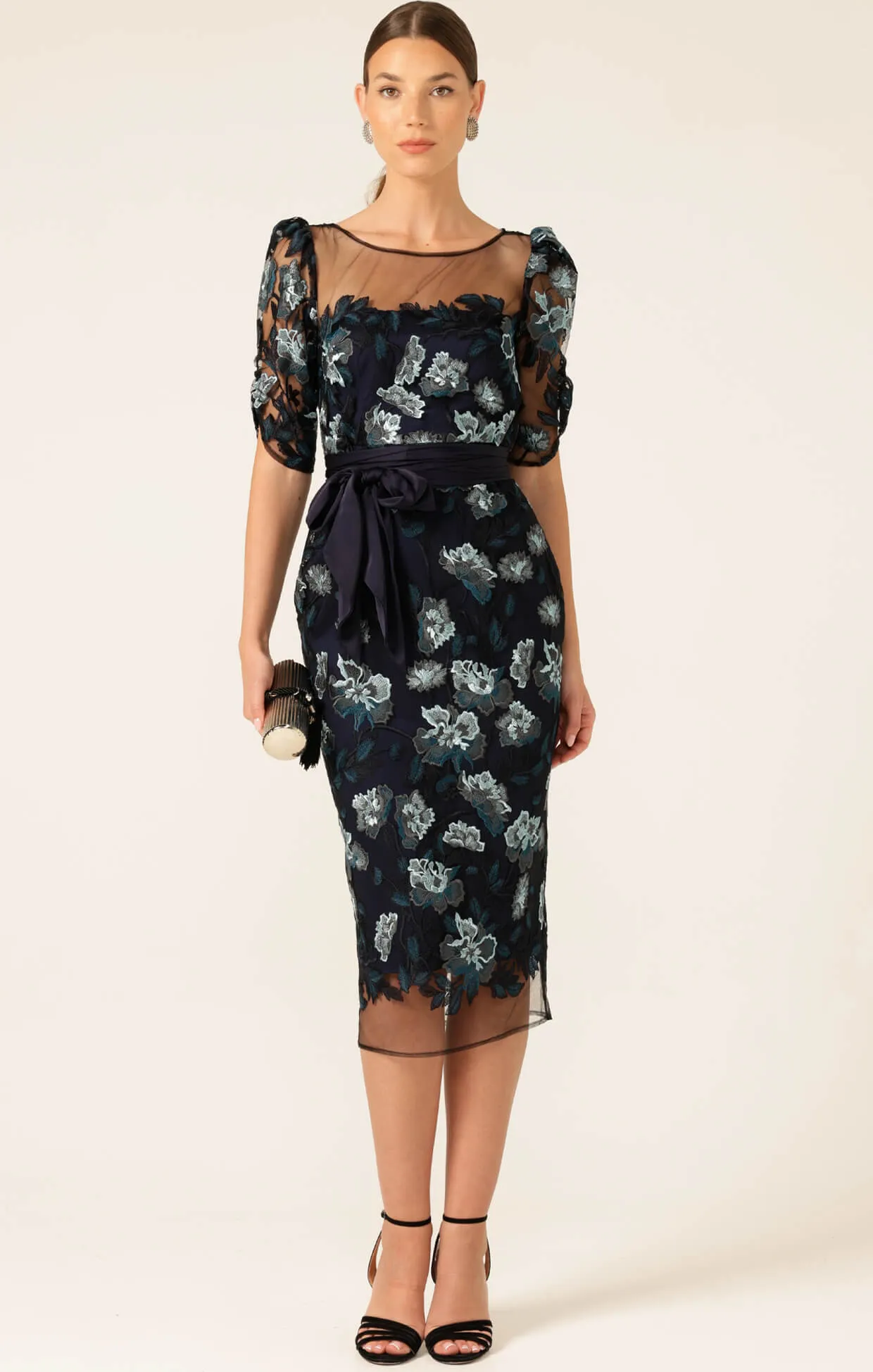 Portal Palace Dress - Black Teal Aqua Lace