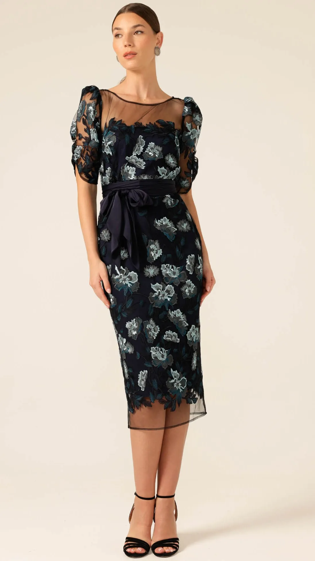 Portal Palace Dress - Black Teal Aqua Lace