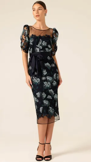 Portal Palace Dress - Black Teal Aqua Lace