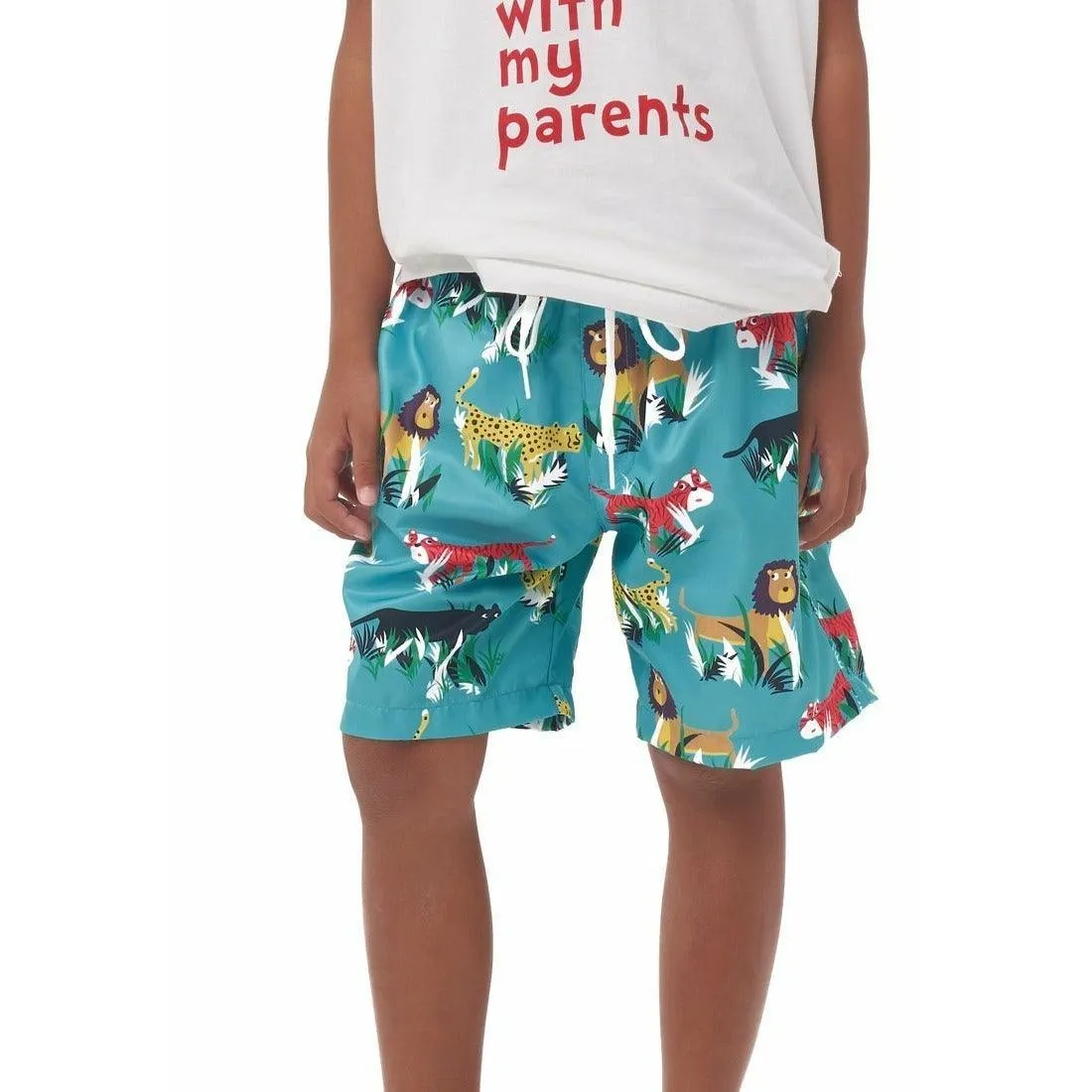 Raider Boardshorts in Green Safari