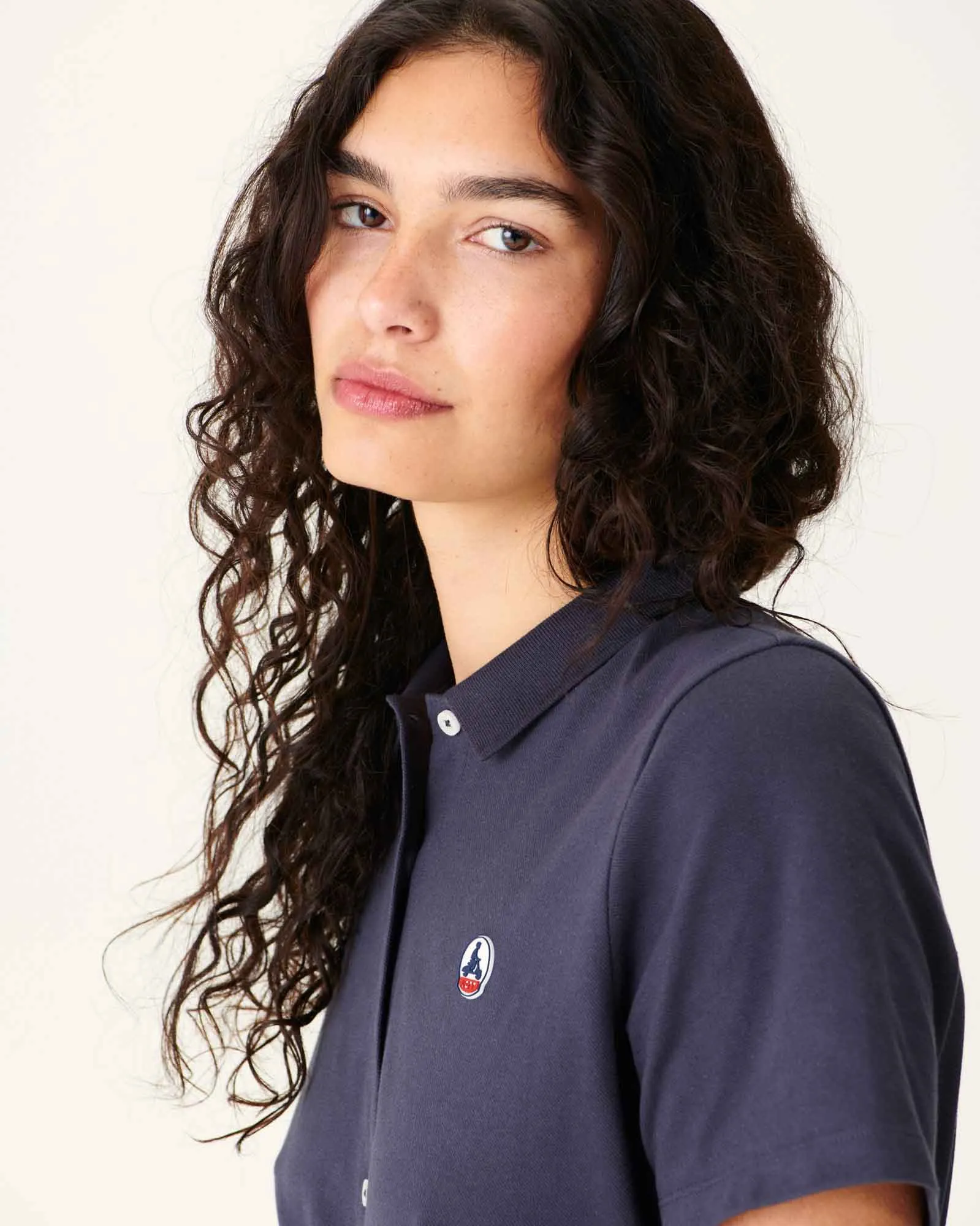Robe polo femme en coton biologique Marine Valencia