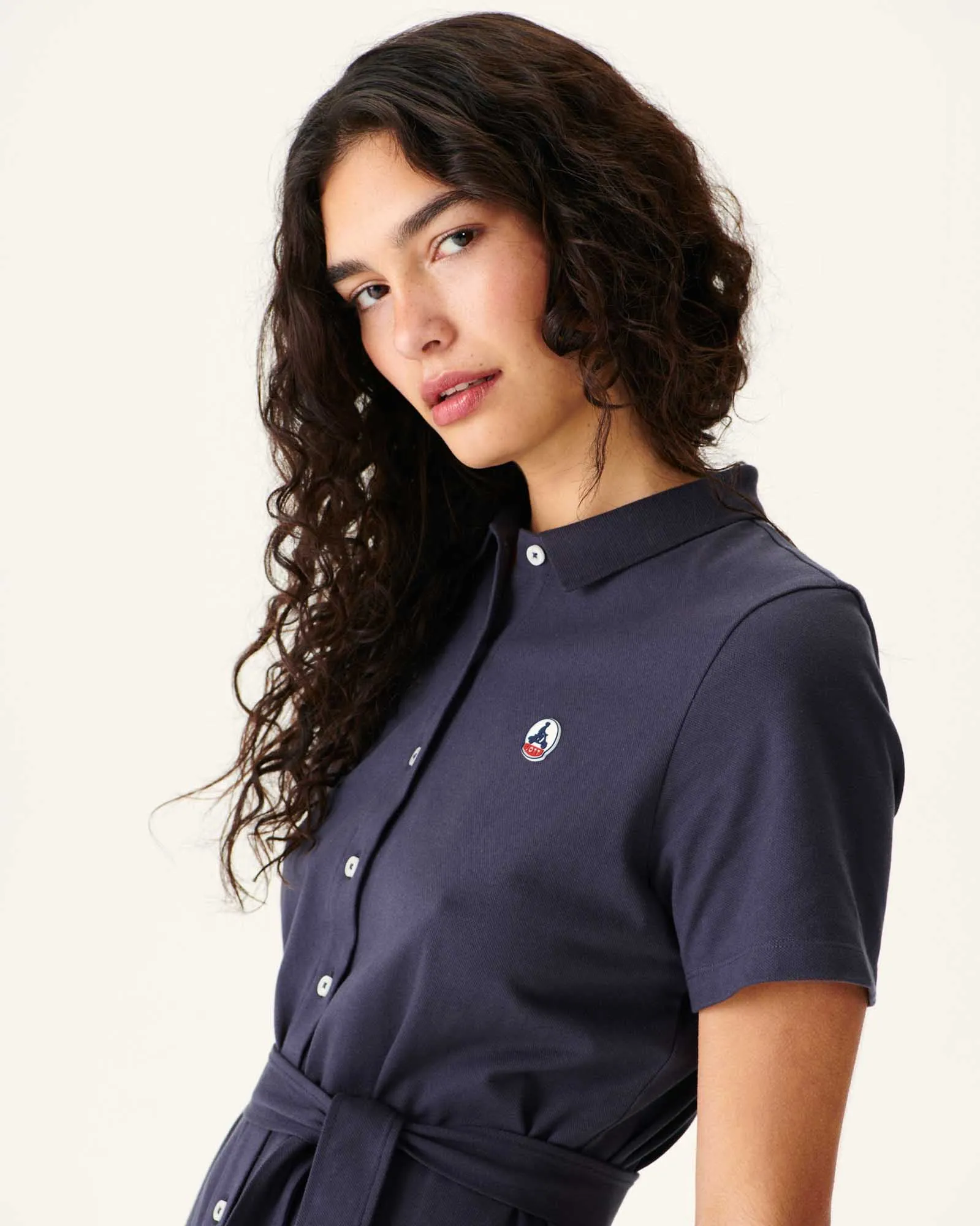 Robe polo femme en coton biologique Marine Valencia