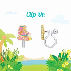 Roller Skates Lead Free CLIP ON Earrings