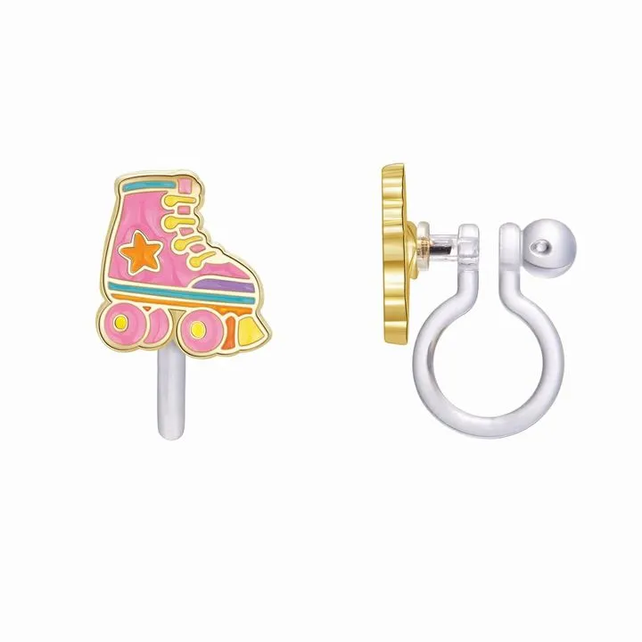 Roller Skates Lead Free CLIP ON Earrings