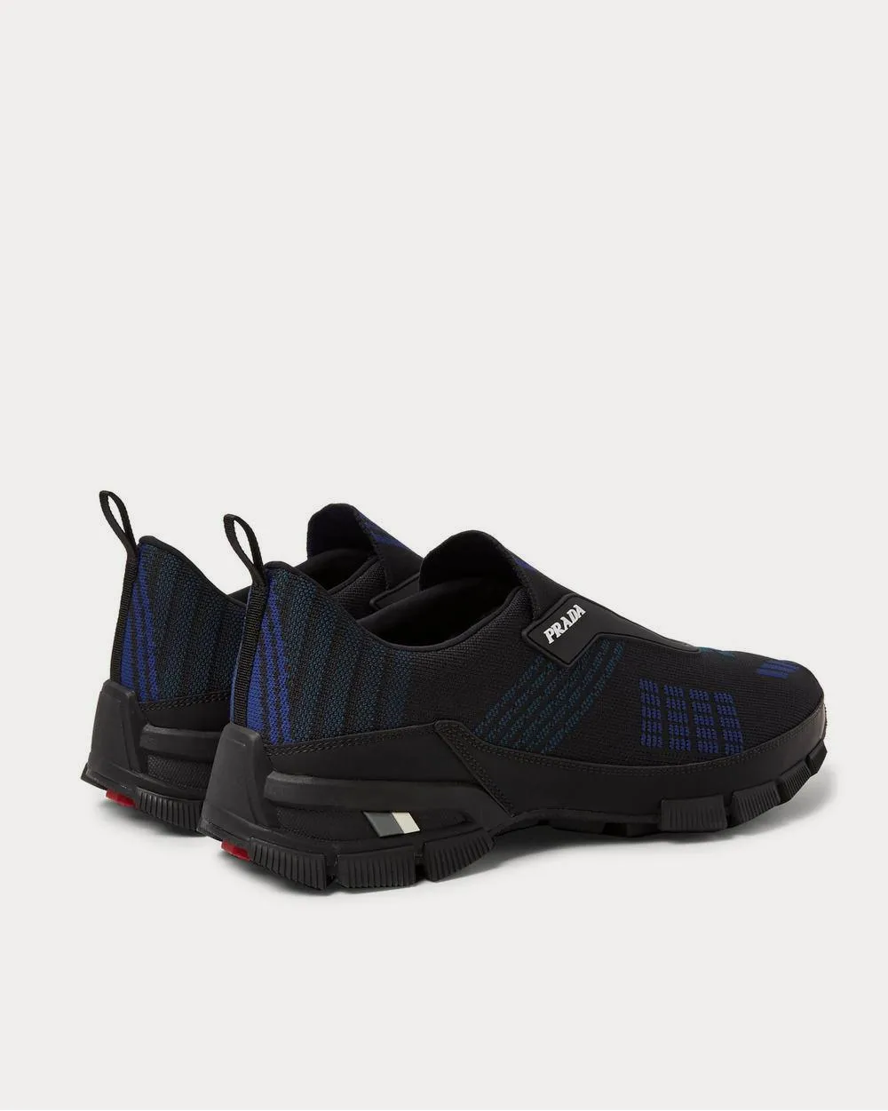 Rubber-Trimmed Nylon-Jacquard Slip-On  Black low top sneakers