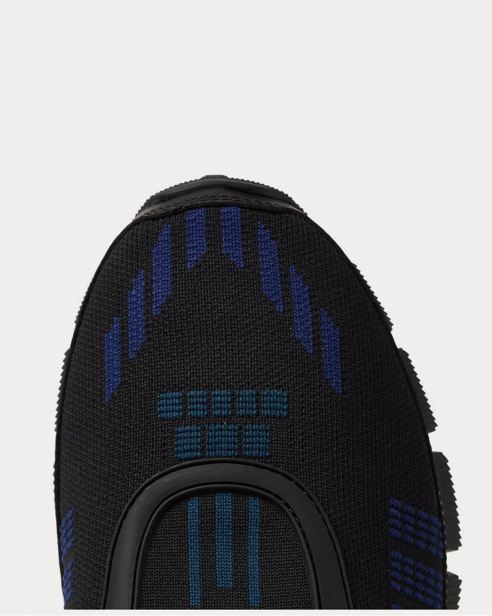 Rubber-Trimmed Nylon-Jacquard Slip-On  Black low top sneakers