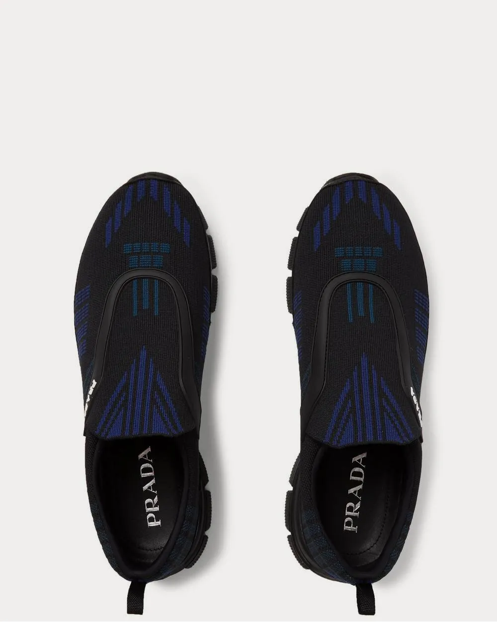 Rubber-Trimmed Nylon-Jacquard Slip-On  Black low top sneakers