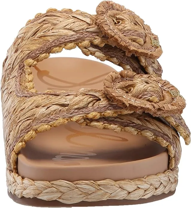 Sam Edelman Reina Beechwood Multi Rounded Open Toe Slip On Espadrilles Sandals
