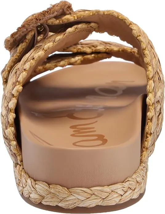 Sam Edelman Reina Beechwood Multi Rounded Open Toe Slip On Espadrilles Sandals