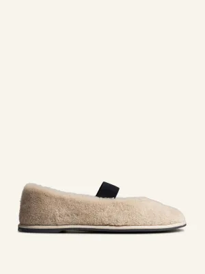 Shearling ballerina flats