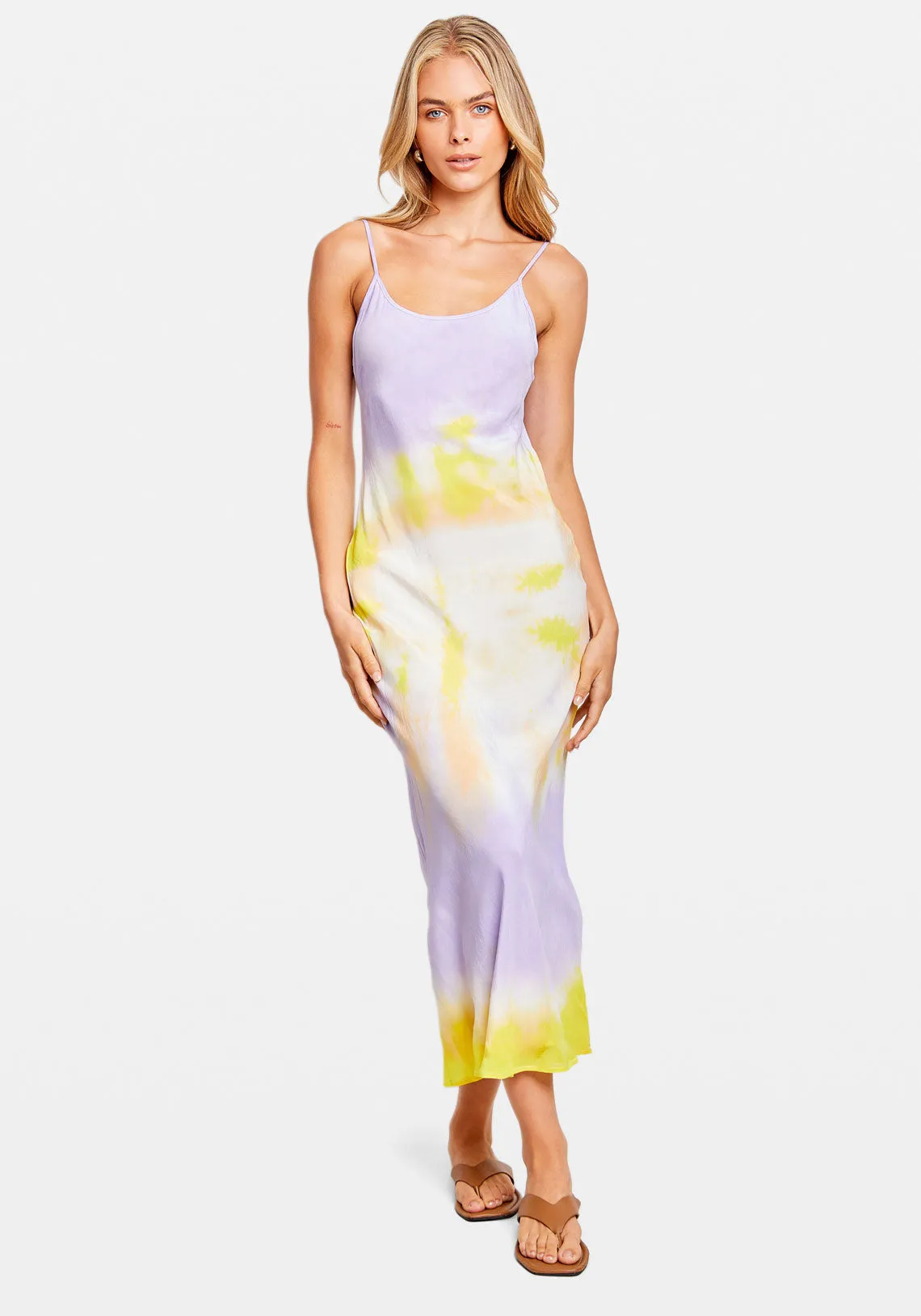 SILK SLIP DRESS MULTI