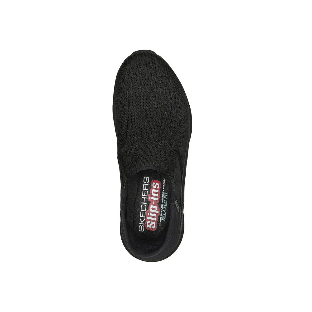 SKECHERS SLIP RESISTANT JODEN D'LUX WALKER SLIP ON BLACK - MENS
