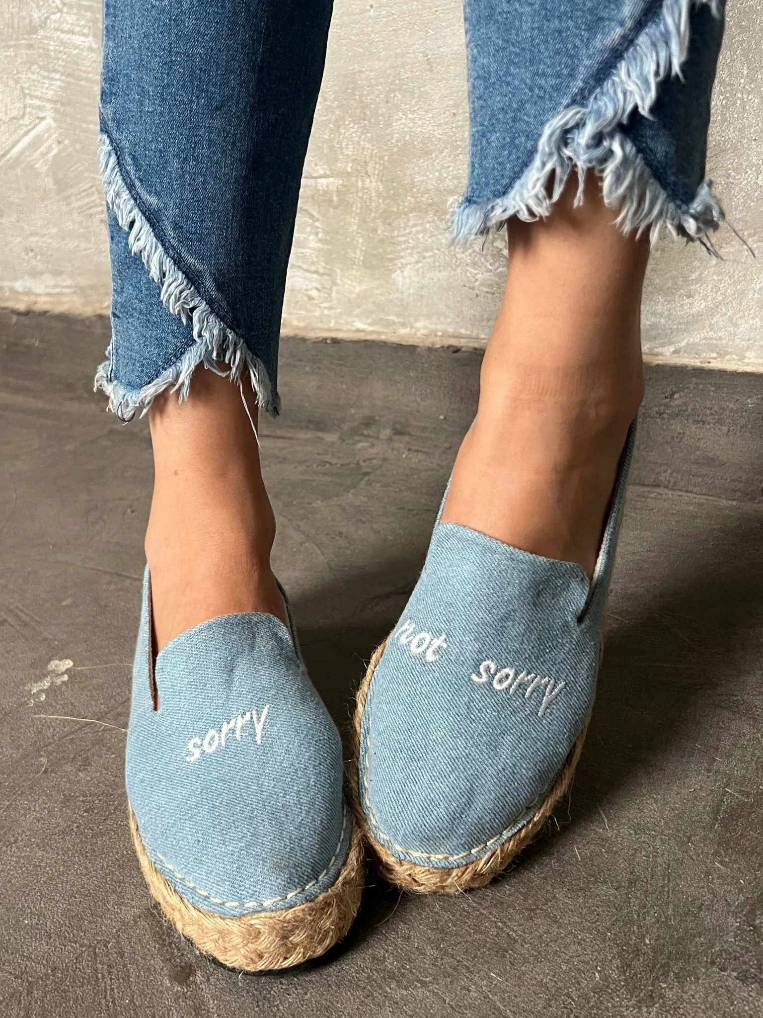 Sorry,Not Sorry Denim Espadrille