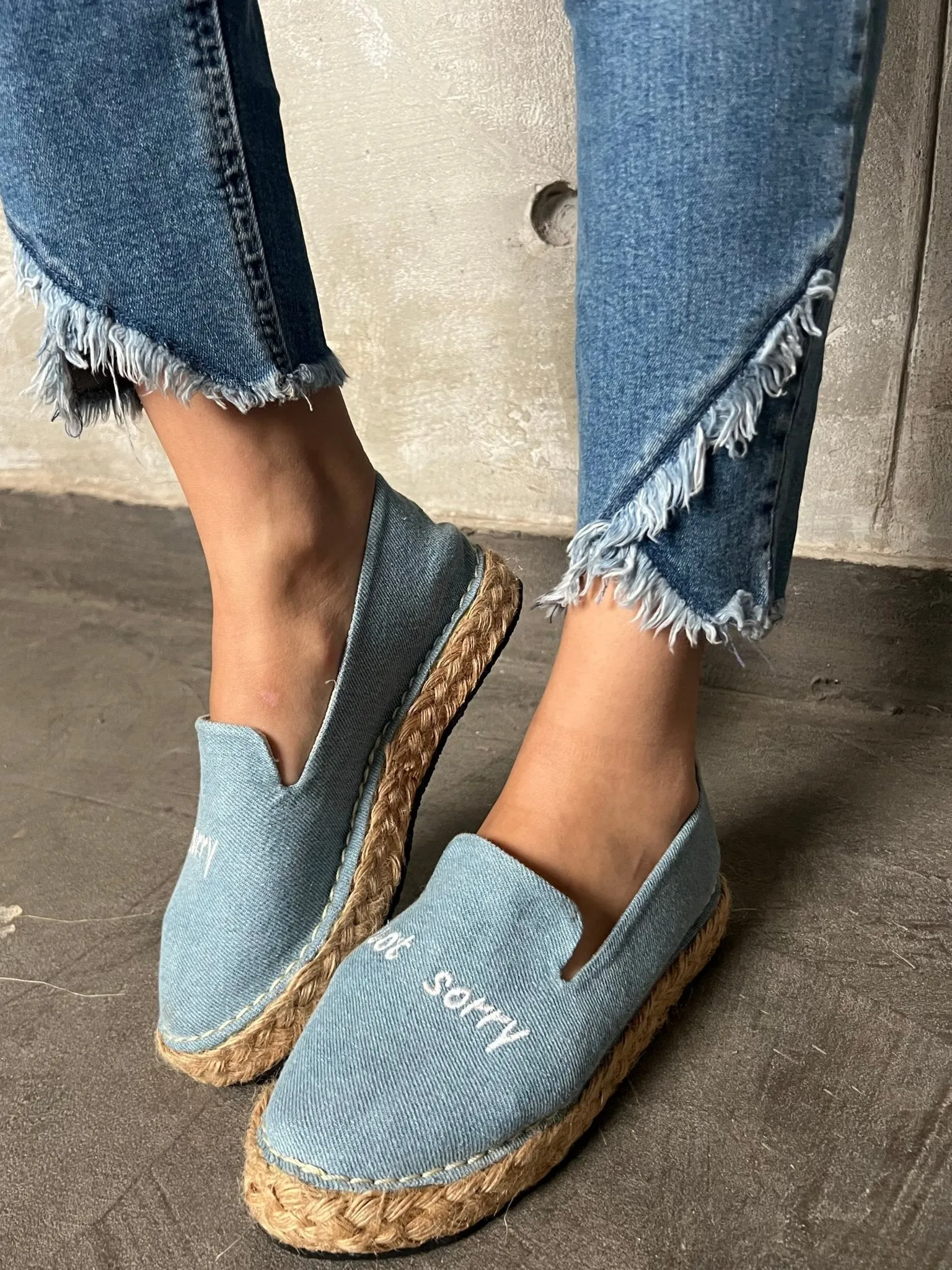 Sorry,Not Sorry Denim Espadrille